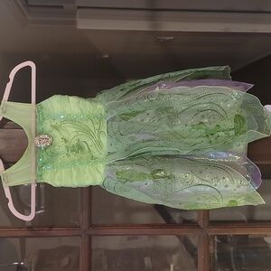 Disney Tinkerbell, Green Sequin Fairy Dress, Size 3-5, Lovely Detailed Skirt